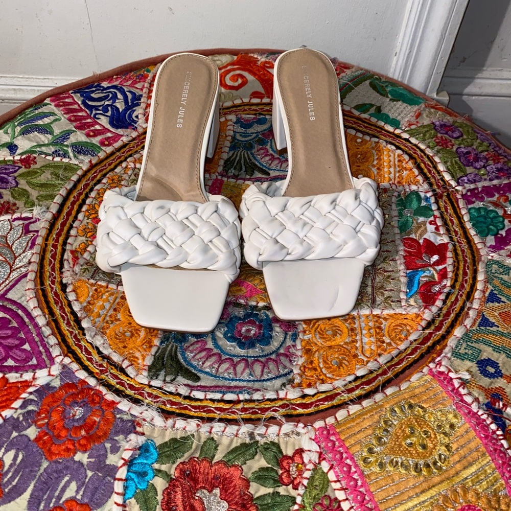 Ivory Braided Slide Sandals